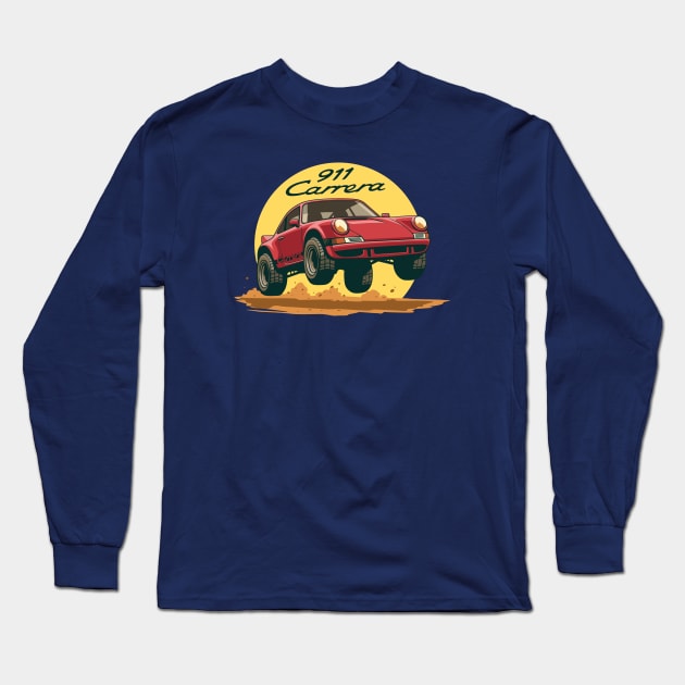 ccar 911 carrera offroad rally dakar red Long Sleeve T-Shirt by creative.z